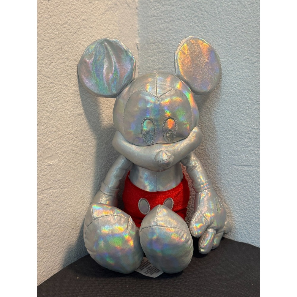 Disney 100th Wonder Platinum Celebration Mickey Mouse Stuffed Plush Toy 11"